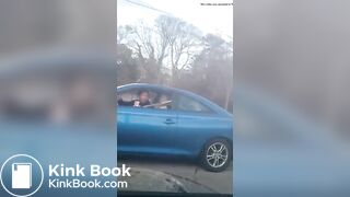 Crazy bitch shits and pisses on guys car