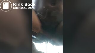 Crazy bitch shits and pisses on guys car