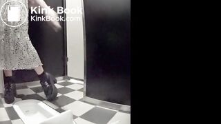 Cute japanese giril shitting in shopping mall toilet