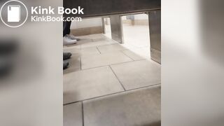 Woman has diarrhea in the mall