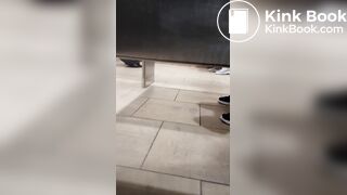 Woman has diarrhea in the mall