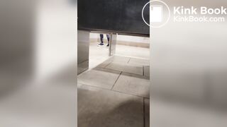 Woman has diarrhea in the mall