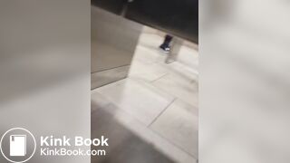 Woman has diarrhea in the mall