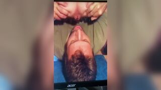 Guy tongues nice load from tiny ass