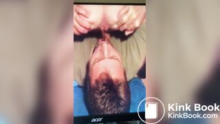 Guy tongues nice load from tiny ass