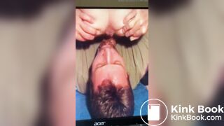 Guy tongues nice load from tiny ass