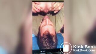 Guy tongues nice load from tiny ass