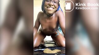 EBONY GIRL SMEARING AND EATING SCAT