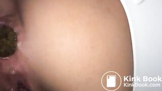 Compacted Turd stretches Girl's Back Door