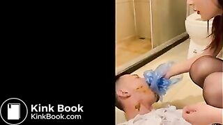 Chinese femdom toilet slave 13