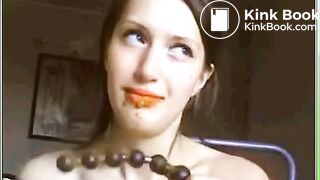 College teen eating her own shit - video 3