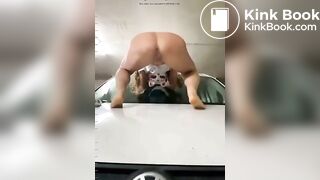 Shitting on car hood