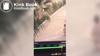 Woman desperate poop cctv