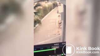 Woman desperate poop cctv