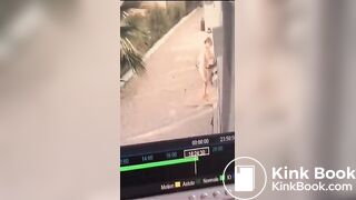 Woman desperate poop cctv