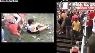 Festival girl shit herself while sitting down.