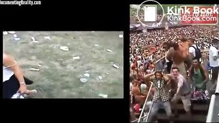 Festival girl shit herself while sitting down.