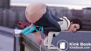 futanari jill valentine shitting from the roof (loop)