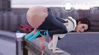 futanari jill valentine shitting from the roof (loop)