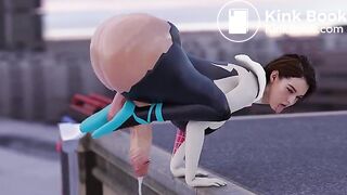 futanari jill valentine shitting from the roof (loop)