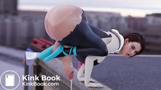 futanari jill valentine shitting from the roof (loop)