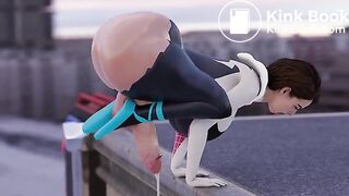 futanari jill valentine shitting from the roof (loop)