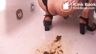 BBW Tranny and the milk enema