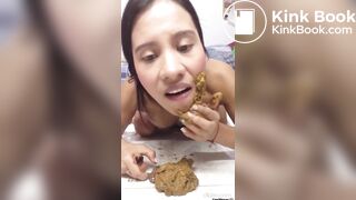 Mexican hottie poops and then eats eat