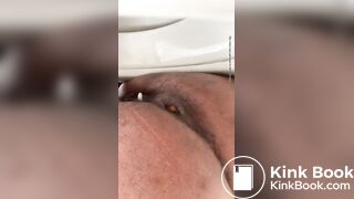 Ebony girl shitting on toilet - video 2
