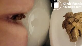 scat,,, a crackling and grunting close up poop