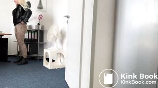 Sophie pooping in office