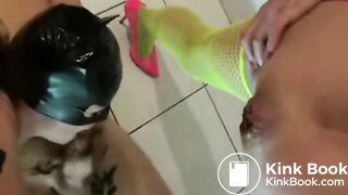 Two Mistress shit on slave