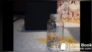 Shitting in jar - video 2