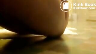 amateur girl takes a healthy poop on the floor