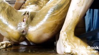 Shit dildo in her mouth