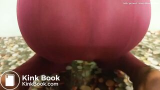 African shitting and filling her tits with shit