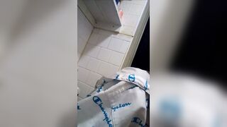 Ebony poops on toilet