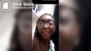 Ebony poops on toilet