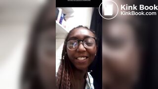 Ebony poops on toilet