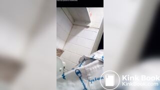 Ebony poops on toilet