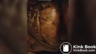 playing inside shitty panties and pussy