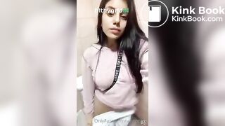 Gorgeous Latina pooping at a party