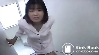 Girl receives an enema, but then can't find a toilet