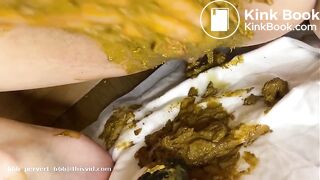 beautiful girl playing with her shit in her vagina