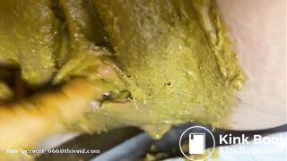beautiful girl playing with her shit in her vagina