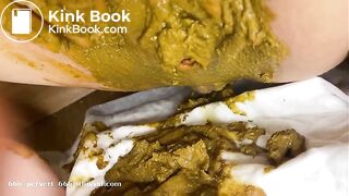 beautiful girl playing with her shit in her vagina