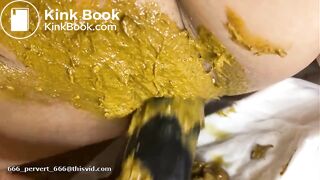 beautiful girl playing with her shit in her vagina