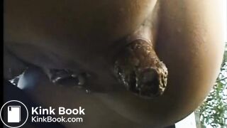 Pooping a good one outdoor