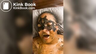 A happy shit eater guzzling piss and wallowing in filth