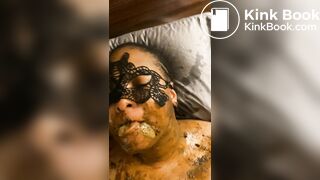 A happy shit eater guzzling piss and wallowing in filth